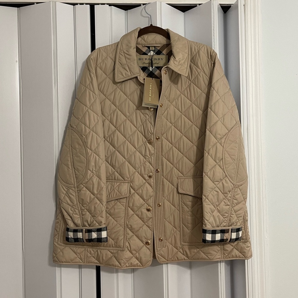 BURBERRY LONDON TAN QUILTED SPRING JACKET BRAND NEW WITH TAGS NEVER WORN - XXL